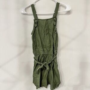 Old Navy Girls Romper‎ Size L 10-12 Olive Army Green Pockets